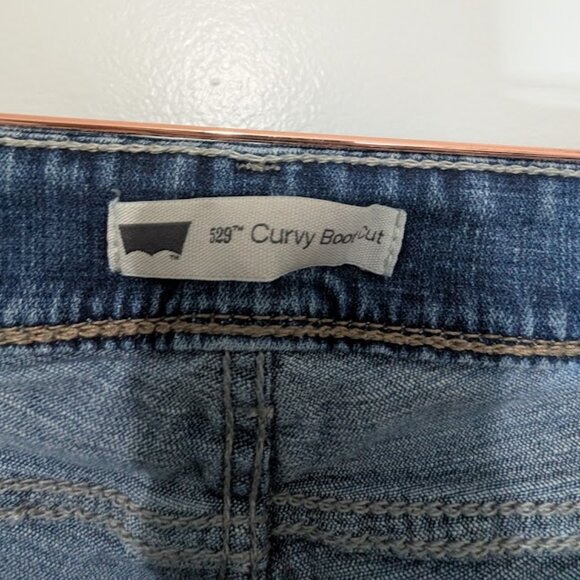 Levi's 529 Curvy Boot Cut Jeans Women's 10  Denim Mid Rise Stretch Blue - Picture 2 of 11